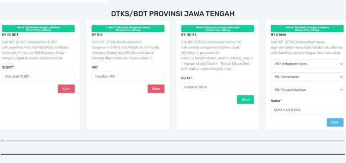 Cek bansos dengan nik ktp