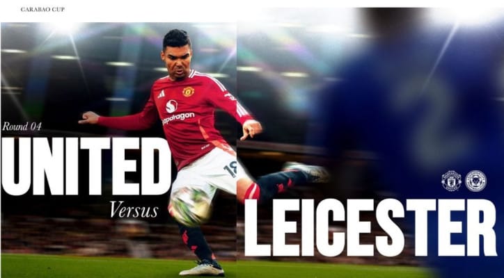 Manchester United, Leicester City, Carabao Cup, pertandingan sepak bola, Van Nistelrooy, jadwal pertandingan, live streaming, Old Trafford, Erik ten Hag.