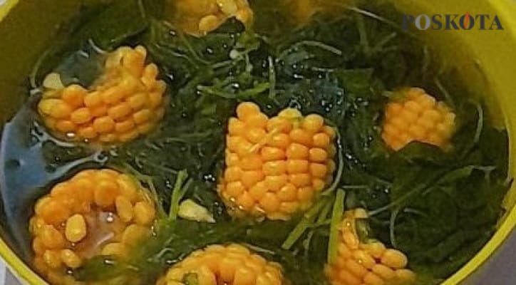 sayur bening bayam, resep sayur bayam, bayam jagung manis, masakan sehat keluarga, menu sehat siang malam, masakan simpel enak, resep sayuran mudah