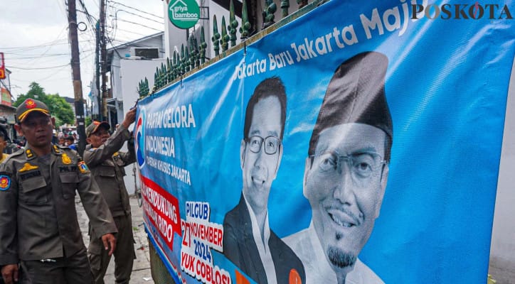 Satpol PP, PPSU Palmerah, Alat Peraga Kampanye, Pilkada Serentak, Pemungutan suara, Jakarta Barat, Penertiban APK, Spanduk Baliho, Pemilu 2024, Masa tenang