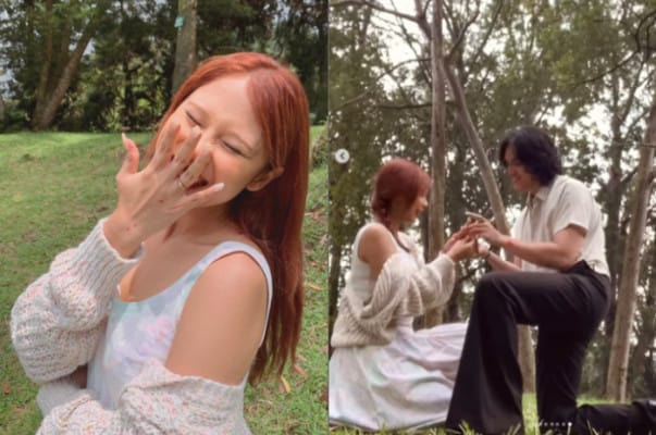 Nadin-Amizah Nadin Amizah lamaran, Faishal Tanjung proposal, momen romantis, lamaran hujan, cincin lamaran Nadin, Nadin Amizah Instagram, Faishal Tanjung lamar