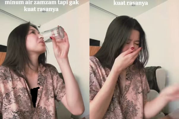 Iris Wullur, air zamzam, TikTok, kritik netizen, video viral, ekspresi Iris, rasa air zamzam, kontroversi selebriti, komentar negatif, influencer respon