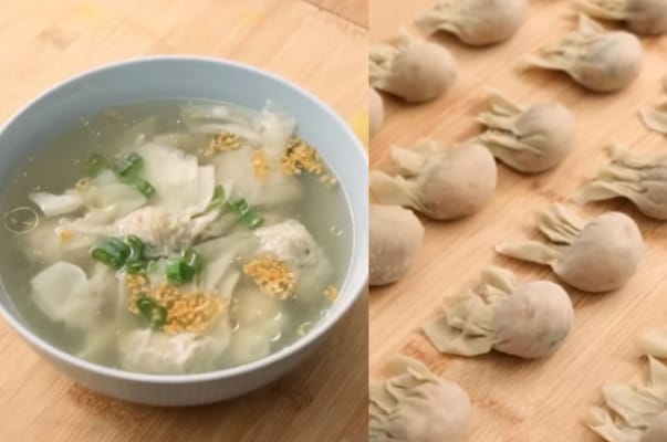 Pangsit ayam kuah, resep Devina Hermawan, makanan China, mudah dibuat, kuah segar, bahan pangsit, bahan kuah, nasi hangat, resep mudah, masakan rumahan, enak banget, sajikan hangat, resep pangsit, kuliner lezat, resep simpel.