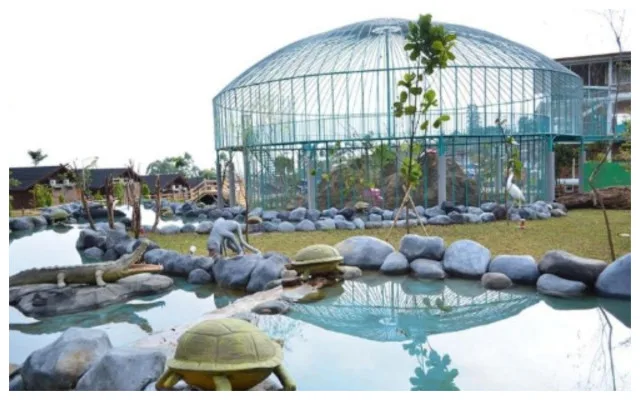 Ciwidey Valley Resort, penginapan Bandung, air hangat, taman burung, playground anak, D'Valley Waterfall, pemandangan hijau, Kawah Putih, akhir pekan seru, liburan keluarga.