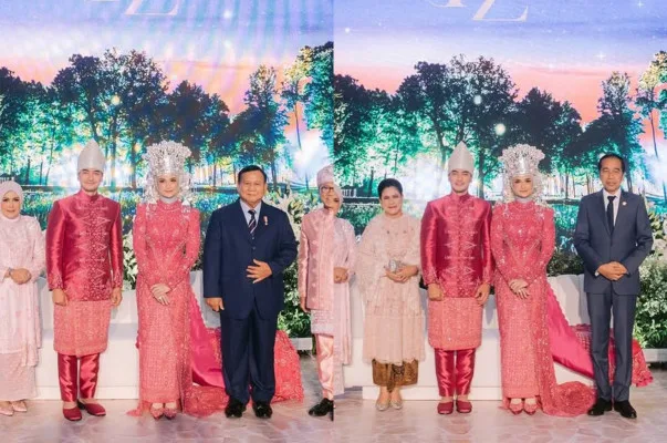 Pernikahan mewah, Zumi Zola, Putri Zulhas, resepsi elegan, tamu penting, adat Jambi, Tanah Suci, Masjid Nabawi, keluarga inti, tokoh nasional, Raffi Ahmad, doa pemimpin, baju merah, suasana khidmat, momen spesial.