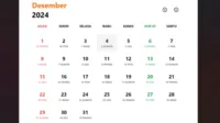 Jumadil Akhir, kalender 2024, Kalender Jawa, Minggu Pon, neptu jawa, pasaran Pon, tanggal Jawa, Weton 2024, weton Desember, Wuku Prangbakat, kalender jawa desember 2024