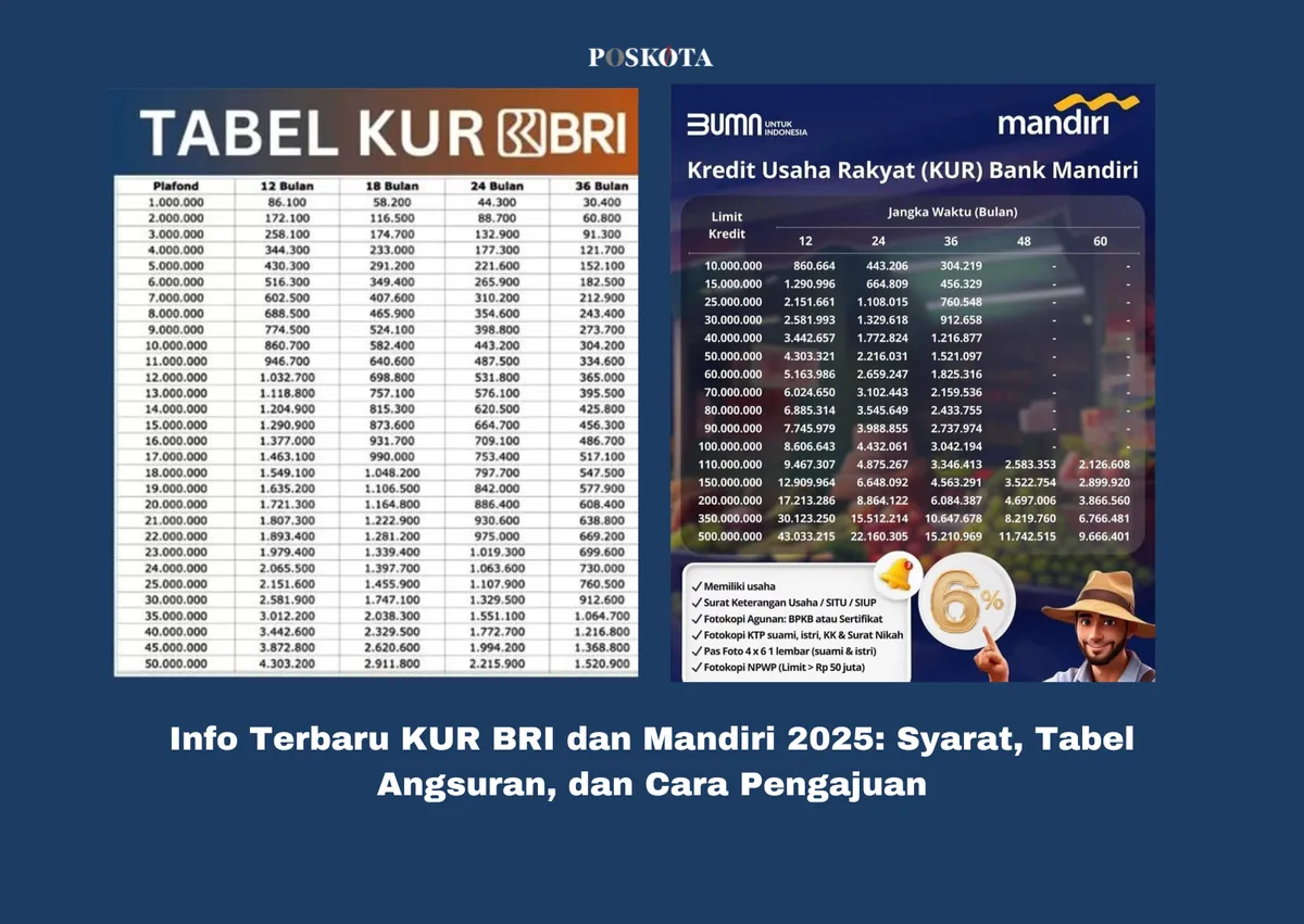 KUR 2025, pinjaman usaha, bunga rendah, plafon pinjaman, BRI 2025, KUR Mandiri, cara pengajuan, pinjaman mikro, pinjaman kecil, pinjaman besar, pengajuan KUR, dokumen pengajuan, proses cepat, subsidi bunga, dukungan pemerintah, angsuran KUR, UMKM Indonesia, Bank Mandiri, BRI, pinjaman usaha mikro, pinjaman usaha kecil.