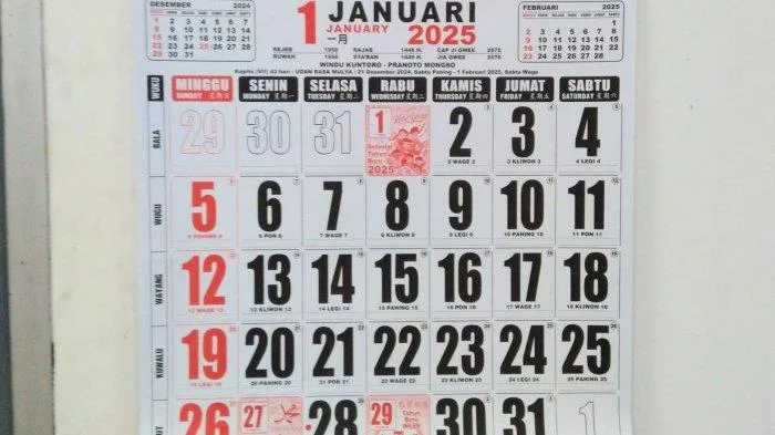 libur nasional, kalender januari, tanggal merah, isra miraj, tahun baru imlek, cuti bersama, libur panjang