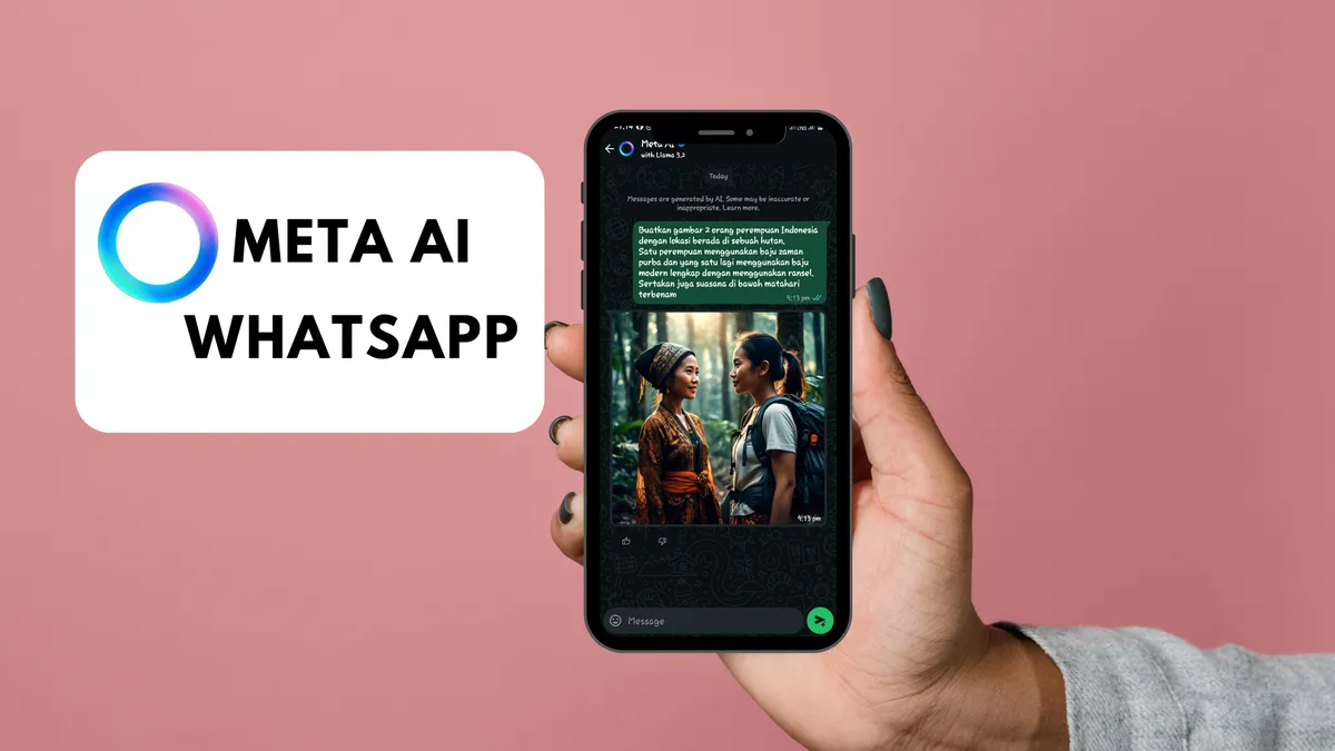 Meta AI WhatsApp, membuat gambar, fitur Meta AI, cara aktifkan Meta AI, prompt Meta AI, kirim perintah gambar, simpan gambar AI, ilustrasi otomatis, fitur baru WhatsApp, teknologi Meta AI.