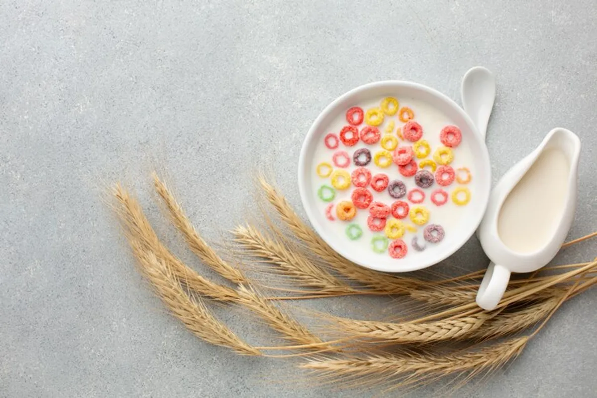 Bahaya sereal, risiko diabetes, lonjakan glukosa, gula darah, sarapan sehat, makanan ultra-processed, alternatif sarapan, protein tinggi, lemak sehat, serat alami, makanan bergizi, kesehatan jantung, sereal manis, pola makan sehat, sarapan bergizi. Judul: Waspada! Sarapan Sereal Bisa Picu Diabetes & Bikin Gampang Lapar