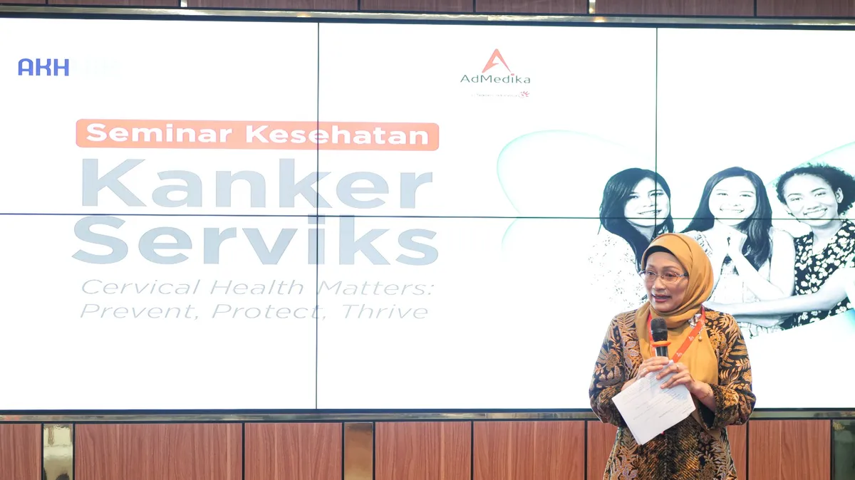 kanker serviks, seminar kesehatan, vaksinasi HPV, deteksi dini, AdMedika, kesehatan perempuan, pencegahan kanker, program eliminasi