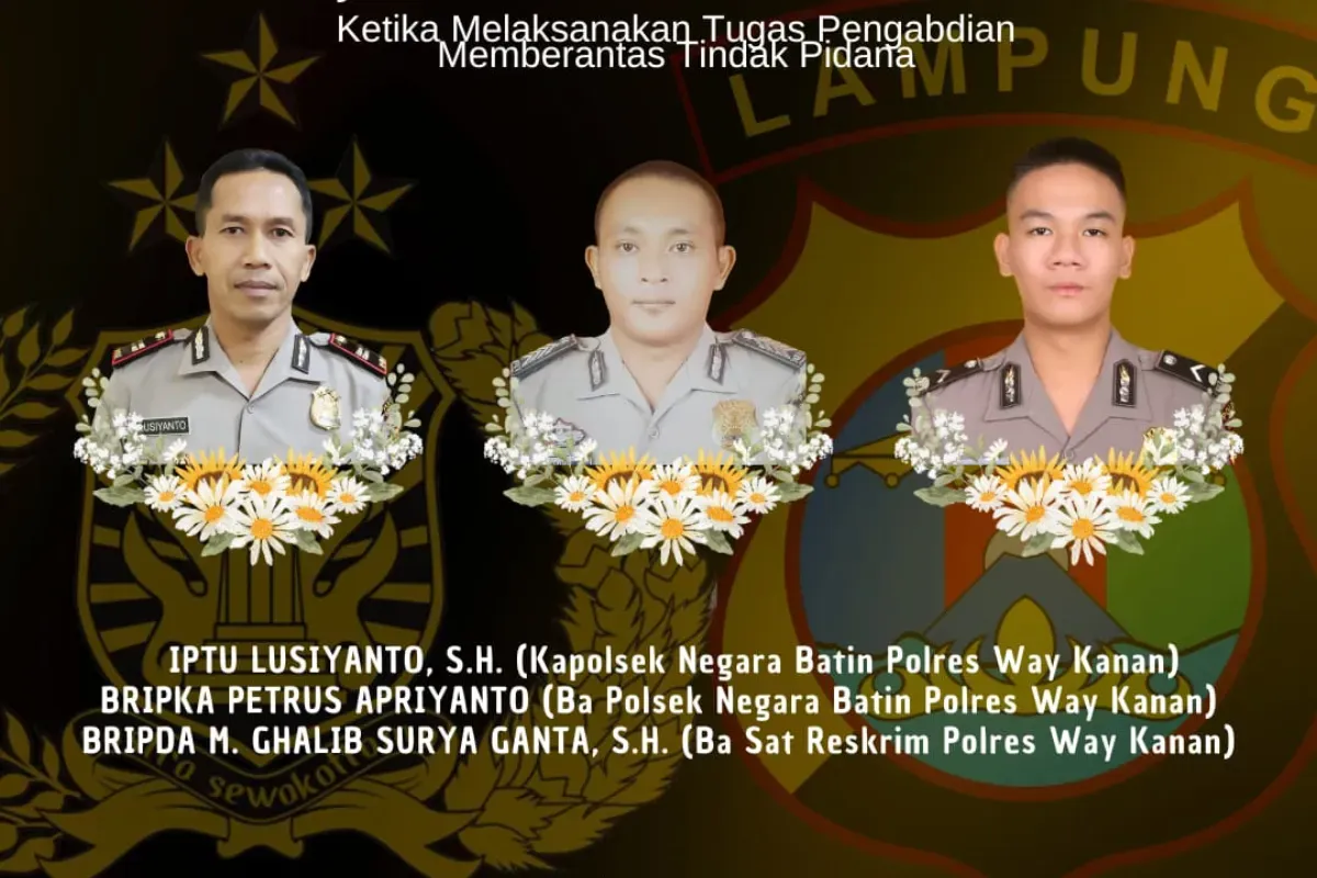 penembakan polisi, sabung ayam, Polres Way Kanan, Polda Lampung, investigasi, Polri berduka, oknum TNI, DPR evaluasi, tragedi polisi.