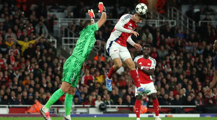 Arsenal vs Real Madrid, Liga Champions, leg pertama, Mikel Arteta, Carlo Ancelotti, Bukayo Saka, Kylian Mbappe, streaming Arsenal Madrid, Emirates Stadium, Santiago Bernabeu