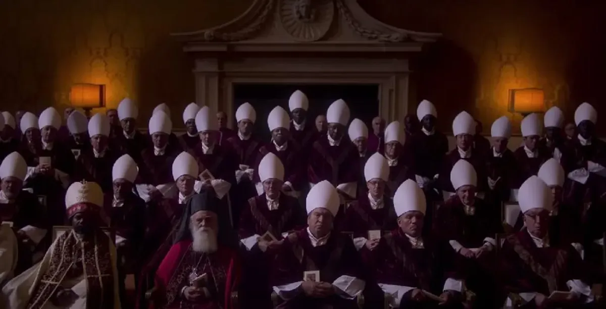 Film Conclave, Paus Fransiskus, pemilihan Paus, rahasia gereja, thriller politik, Edward Berger, Robert Harris, nominasi Oscar, Kapel Sistina, Casa Santa Marta
