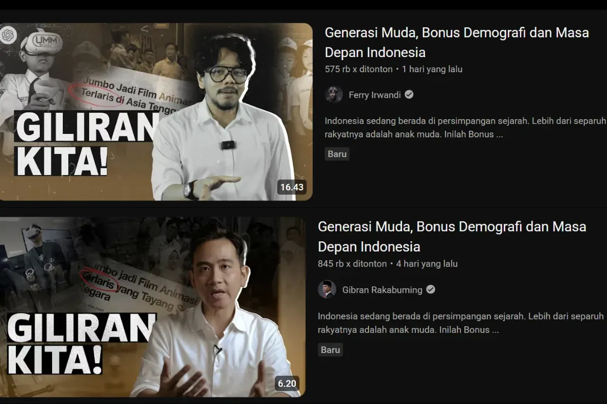 Gibran Rakabuming, Ferry Irwandi, bonus demografi, generasi muda, video viral, prompter, media sosial, kritik politik, komunikasi politik, kebijakan pemerintah