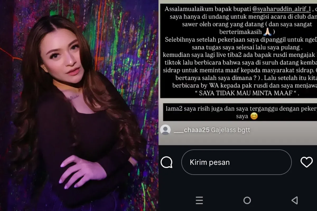 Nathalie Holscher, Sidrap, saweran, DJ Sidrap, permintaan maaf, Rusdi Masse, Bupati Sidrap, profesional kerja, apresiasi pengunjung, TikTok.