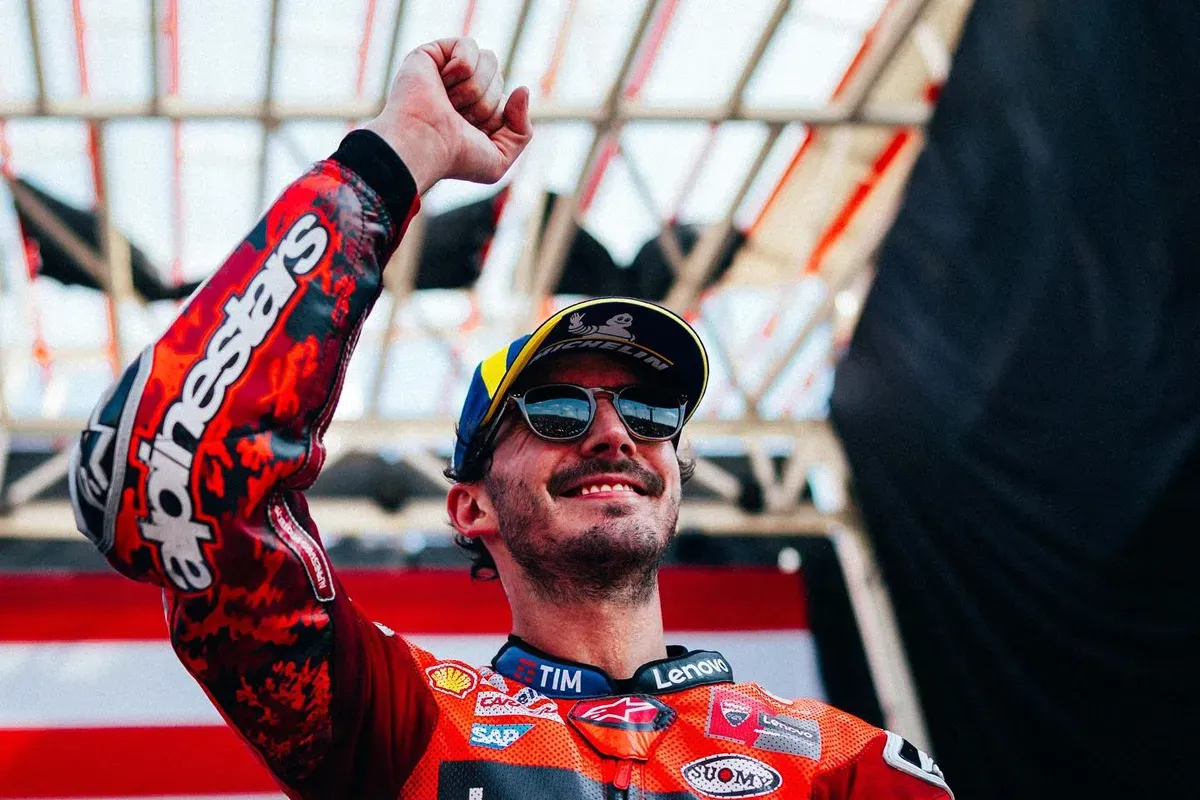 MotoGP Amerika, Marc Marquez, Francesco Bagnaia, Ducati, GP Amerika, MotoGP 2025, drama balapan, podium pertama, insiden start, setup motor