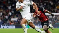 Real Madrid vs Mallorca, La Liga 2025, Mbappe gol, Jacobo Ramon lob, Barcelona tertunda, Santiago Bernabeu, Martin Valjent gol, Carlo Ancelotti, posisi klasemen, pesta juara.