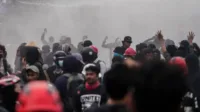 demo buruh, Senayan hari ini, tuntutan buruh, CCTV DPR, aksi buruh, Partai Buruh, KSPI