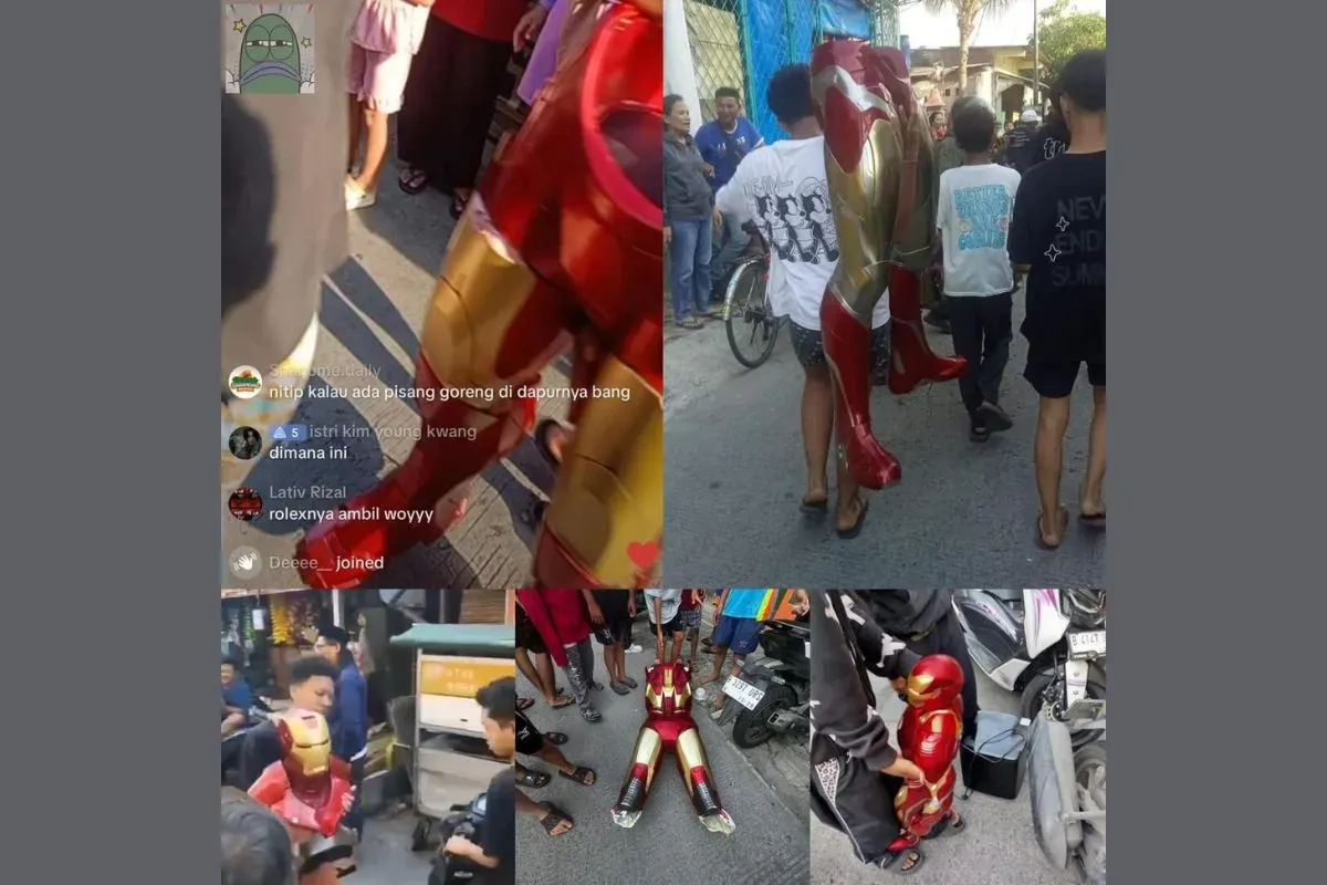 Iron Man life-size, patung kolektor, Ahmad Sahroni, Sultan Priok, Marvel fans, barang mewah