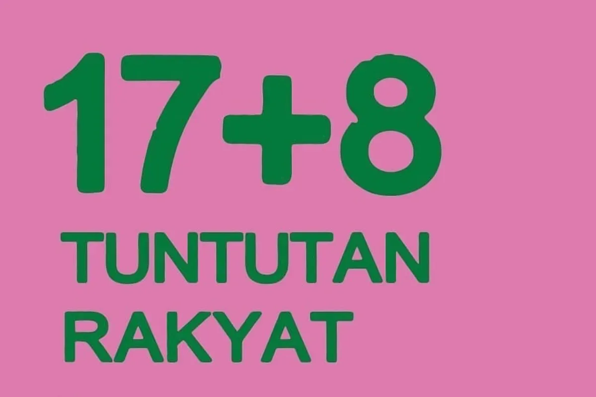 aksi digital, tuntutan rakyat, warna pink, warna hijau, simbol perlawanan, gerakan reformasi
