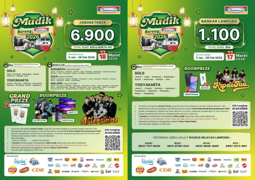 2026, gratis, Indomaret, Kuota, mudik, program, syarat, Transportasi