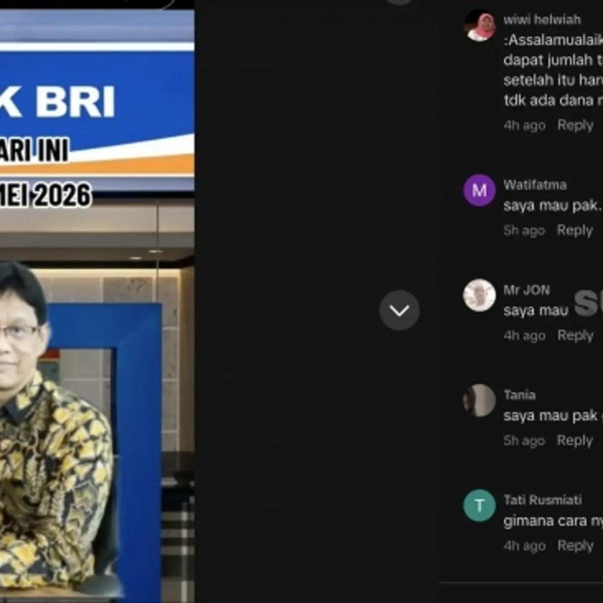 vvd AI, bri, Dana, Deepfake, Hibah, Menkeu, modus, netizen, Purbaya, TikTok, video, Viral