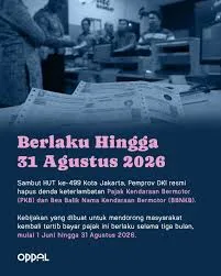 2 Agustus, bayar, Denda, Jakarta, Kendaraan, pajak, PKB, warga