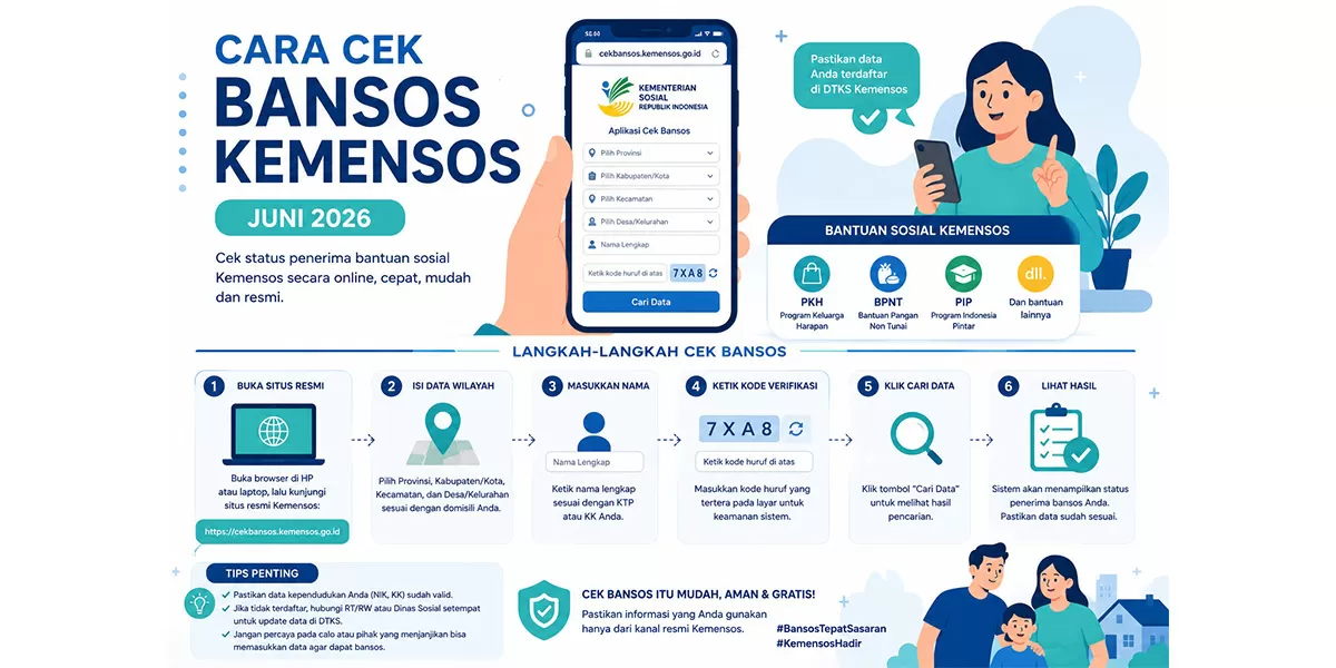 Cara-mengecek-status-penerima-bansos-PKH-dan-BPNT-Juni-2026-melalui-website-resmi-Kemensos-menggunakan-NIK-KTPJPG-1257916714 bansos, bantuan, blt, BPNT, cair, cara, cek, desil, DTKS, jadwal, Kemensos, kesra, KPM, ktp, nik, Pangan, Penerima, PKH, Sembako, Tanda, tunai