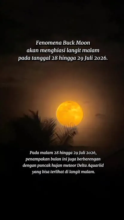 29 Juli 2026, alam, Buck Moon, fenomena, Hujan, langit, MALAM, Meteor